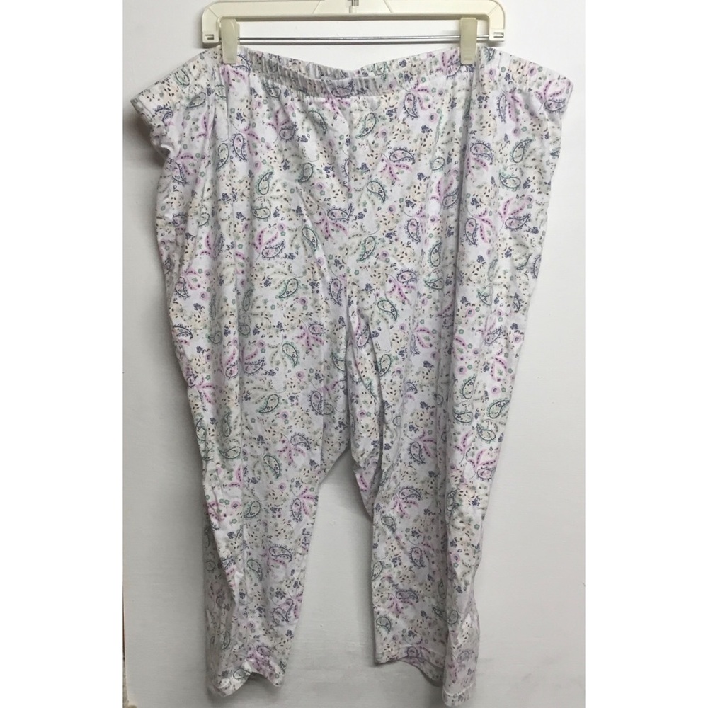 Ladies Plus Size 3X Kim Rogers Capri Knit Pajama Pants with Paisley Design
